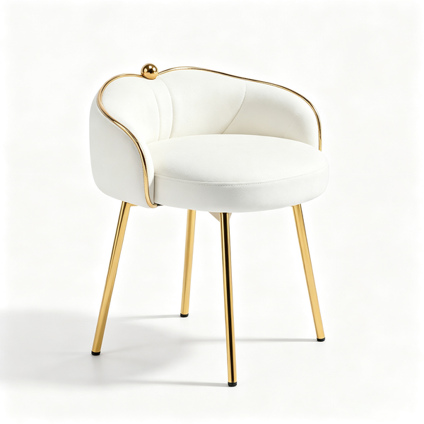 Jolie chaise de coiffeuse à pieds dorés