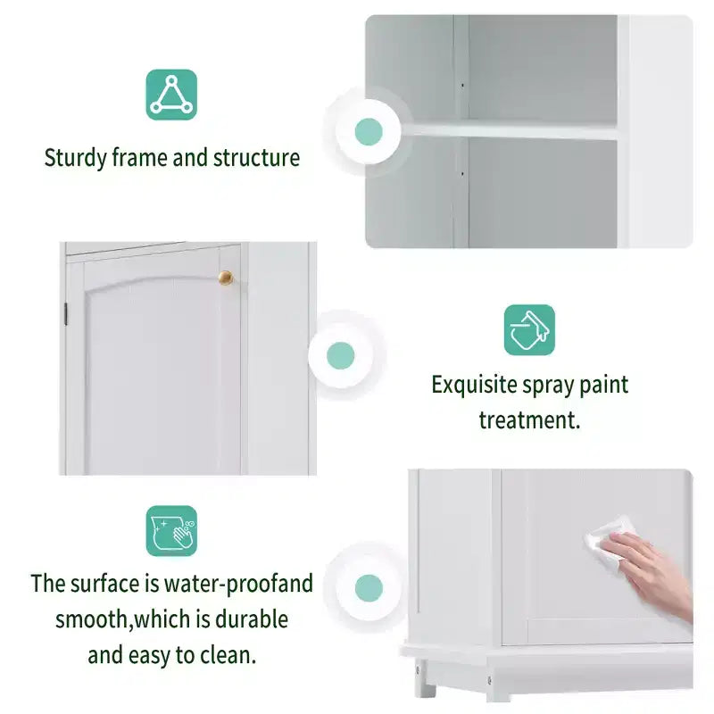 Meuble de Rangement Haut de Salle de Bain de 160 cm avec Portes en Verre, Deux Tiroirs et Étagères Réglables
