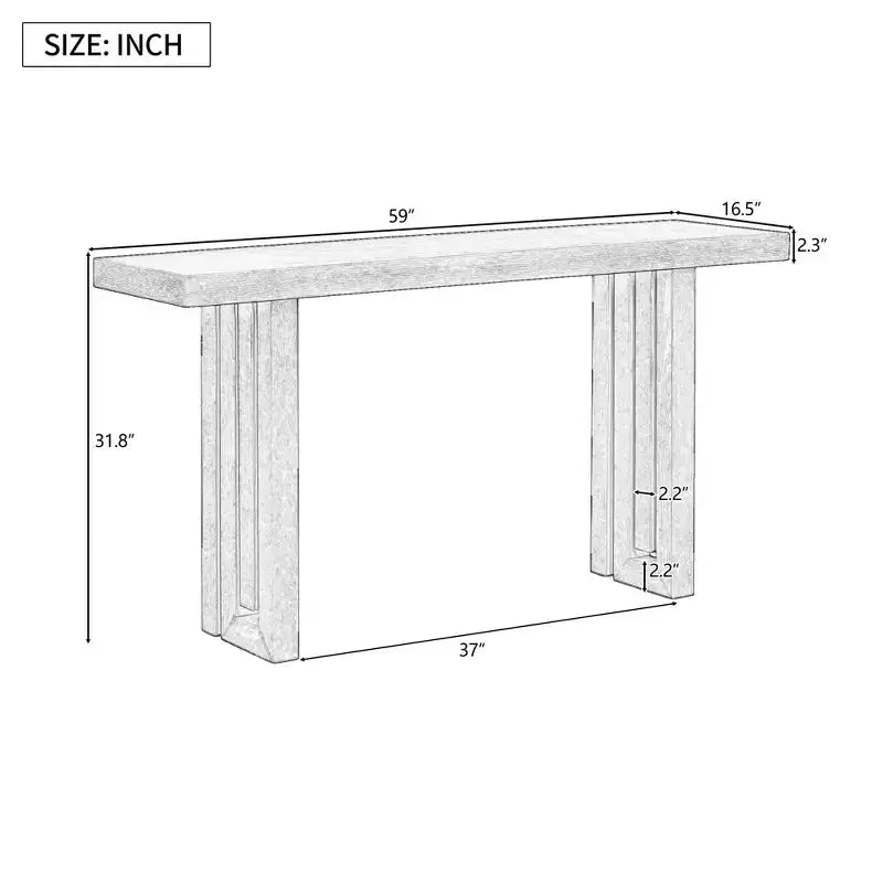 Console de Table au Design Unique avec Rayures Verticales Uniques pour Entrée, Couloir, Salon, Foyer, Corridor