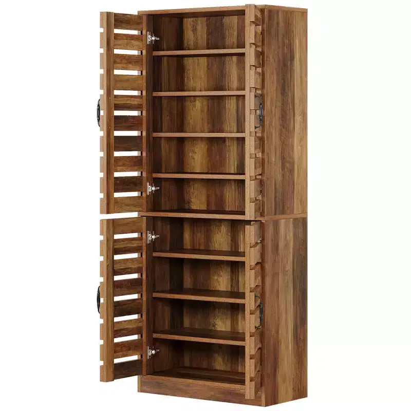 Lantine 70.8 Tall Shoe Cabinet with Shutter Doors, 9-Tier 27 Pairs Vertical Shoe Storage Cabinet