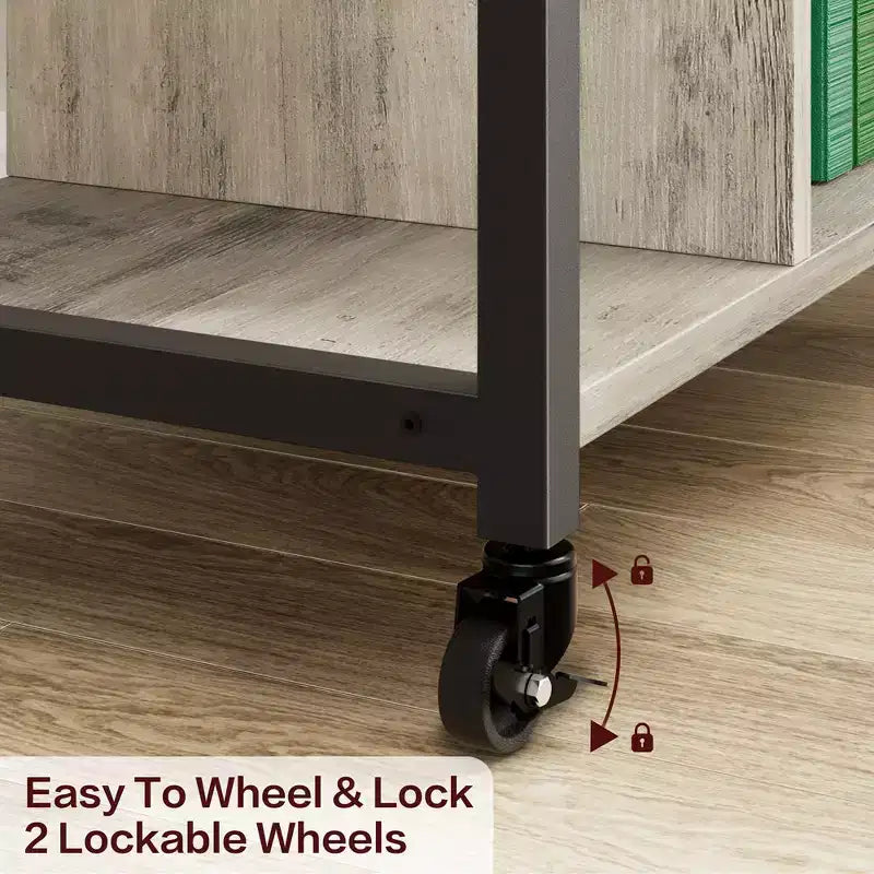 Support d'imprimante sous bureau, support d'imprimante mobile à 4 niveaux avec roulettes pour bureau à domicile, table d'imprimante de bureau avec étagère de rangement