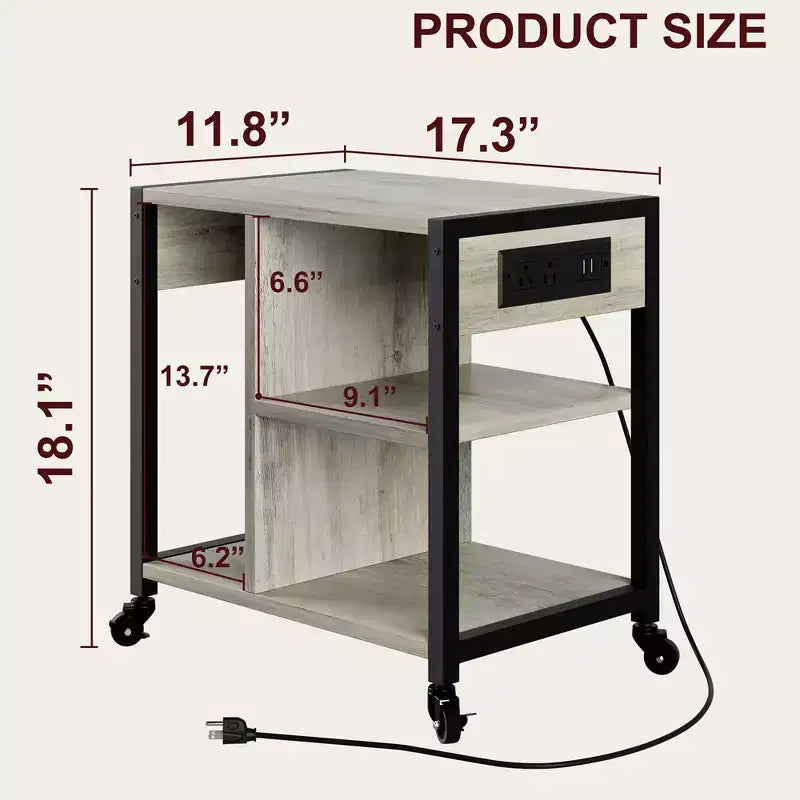 Support d'imprimante sous bureau, support d'imprimante mobile à 4 niveaux avec roulettes pour bureau à domicile, table d'imprimante de bureau avec étagère de rangement