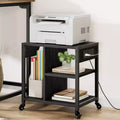 Under Desk Printer Stand, Moveable Printer 4 Tier Stand with Wheels for Office Home, Desktop Printer Table with Storage Shelf