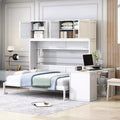 Whisen Morden Design Queen Size Murphy Bed, Folded into a Cabinet with Desk and Storage Shelves