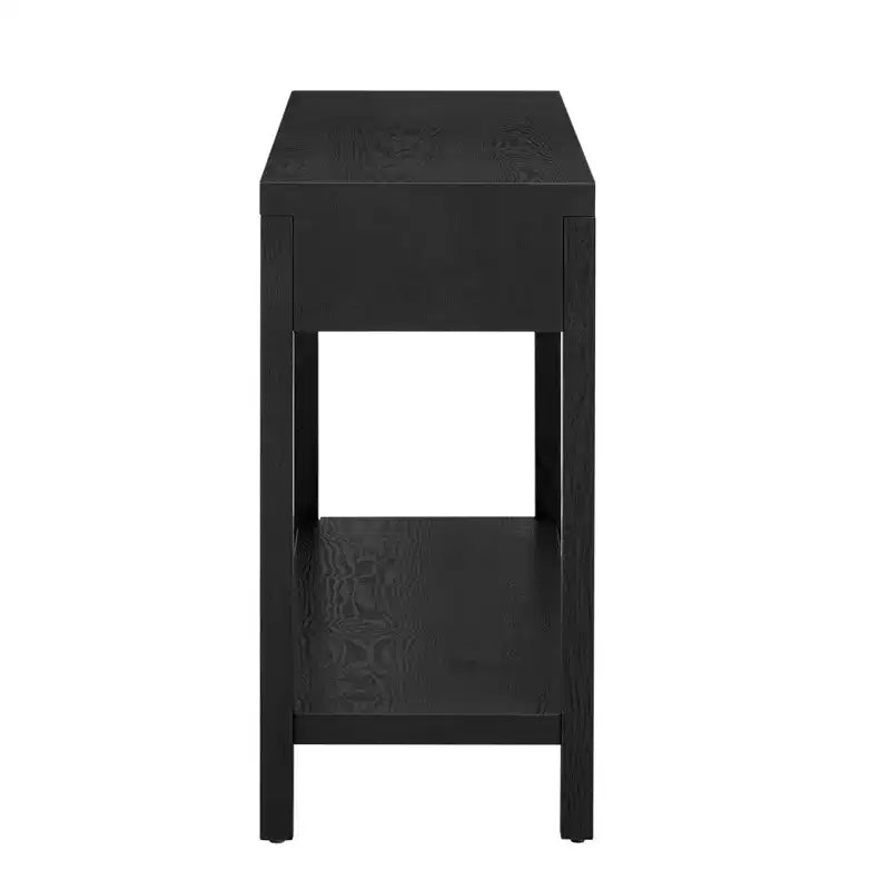 Console moderne en placage de frêne avec 2 tiroirs, table d'entrée rustique à rayures, table de canapé étroite