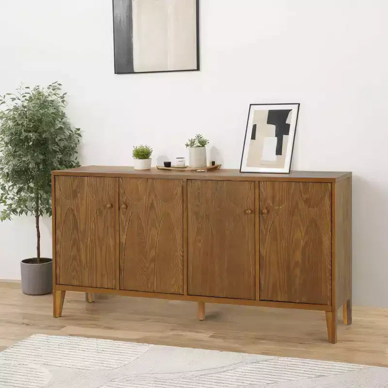 Christopher Knight Home Vaughan Modern Sideboard Buffet Cabinet with Four Adjustable Shelves and Doors