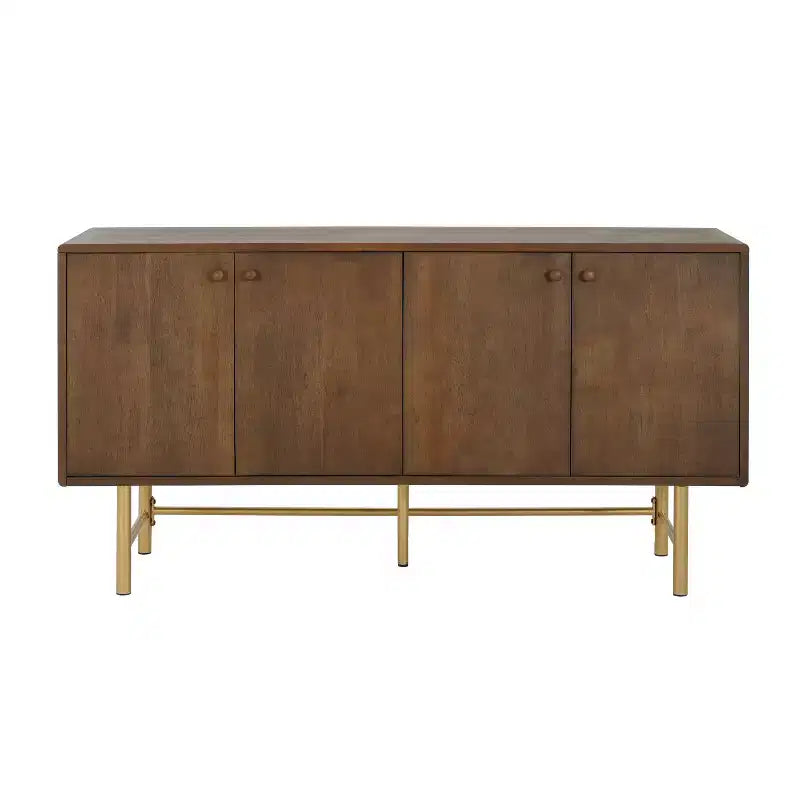 Buffet de rangement contemporain en métal avec deux étagères réglables