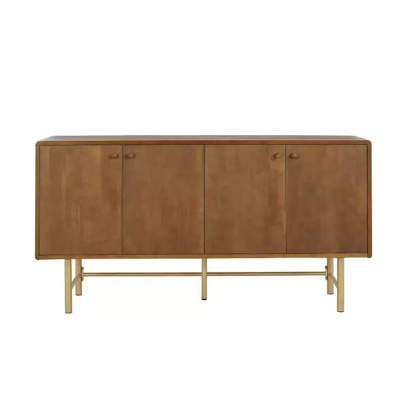 Buffet de rangement contemporain en métal avec deux étagères réglables