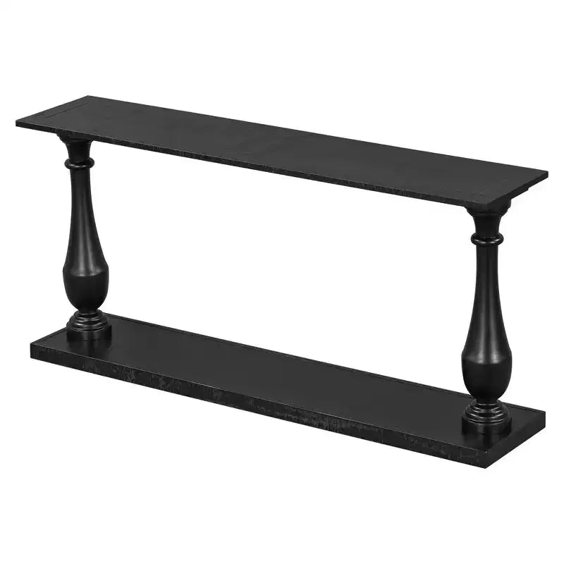 Console vintage, Table d'entrée de canapé en placage de pin avec un élégant design de pieds en vase