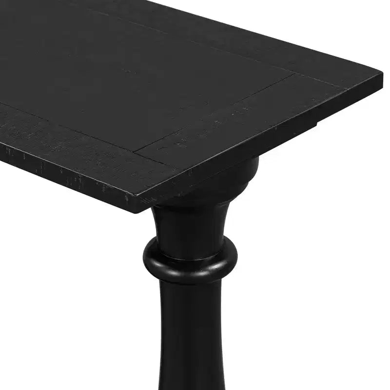 Console vintage, Table d'entrée de canapé en placage de pin avec un élégant design de pieds en vase