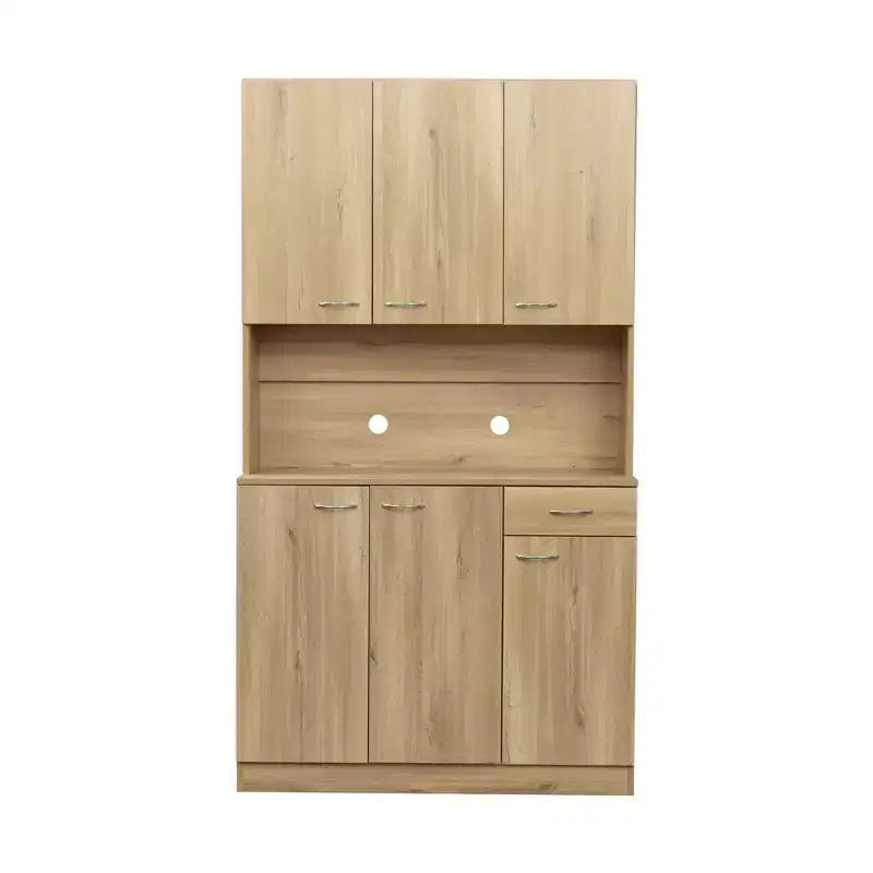 Armoire haute de rangement à 6 portes de 180 cm, Buffet de cuisine
