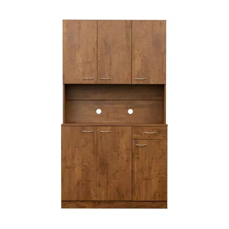 Armoire haute de rangement à 6 portes de 180 cm, Buffet de cuisine