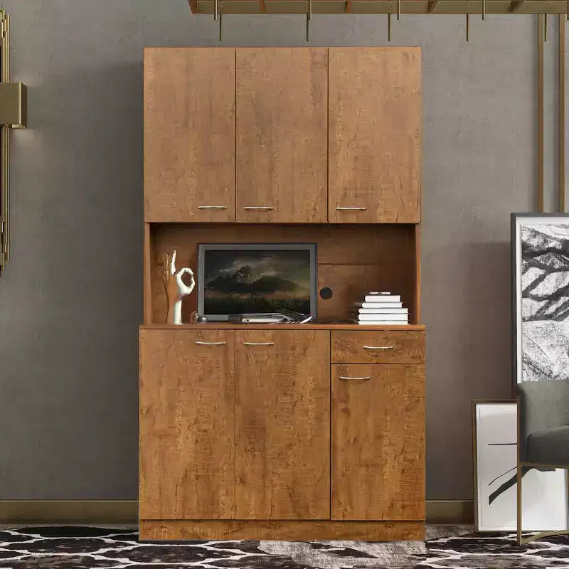 Armoire haute de rangement à 6 portes de 180 cm, Buffet de cuisine