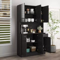 CLIHOME 70.87 6 Doors Tall Wardrobe Storage Cabinets, Kitchen Sideboard Buffet Cabinet