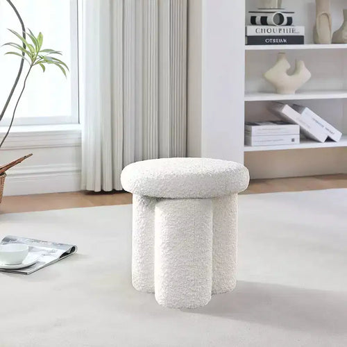 Pouffe ottoman champignon en tissu bouclette de 15,9 po de haut
