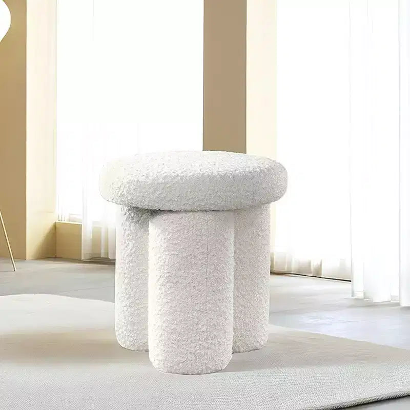 Pouffe ottoman champignon en tissu bouclette de 15,9 po de haut