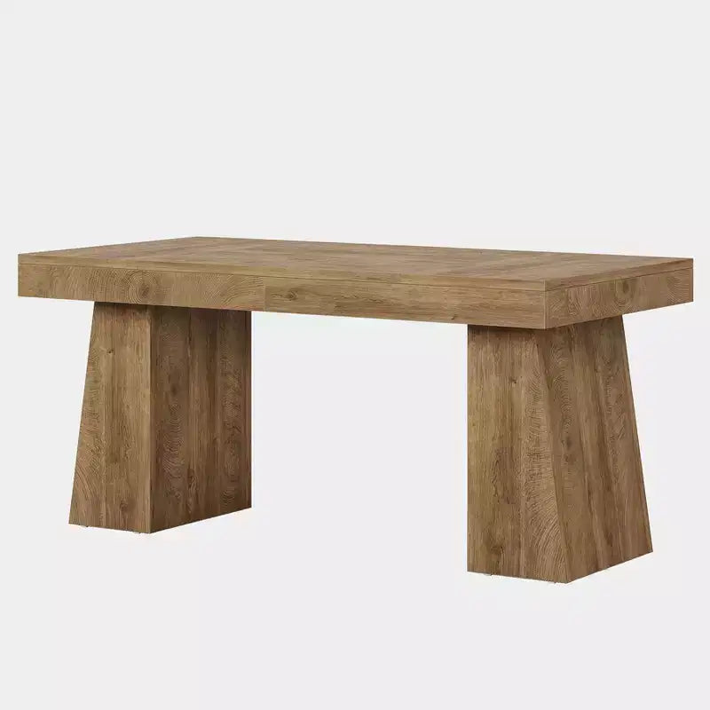 Table à manger en bois de 55 pouces pour 4-6 personnes, table de salle à manger rectangulaire avec pieds robustes