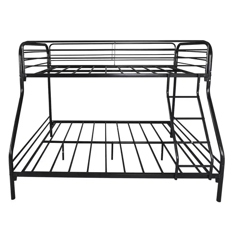 Lit superposé en métal résistant avec barrière de sécurité améliorée et échelle inclinée, pour chambre d'enfant, format jumeau/double