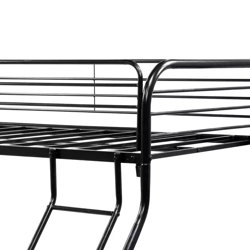 Lit superposé en métal résistant avec barrière de sécurité améliorée et échelle inclinée, pour chambre d'enfant, format jumeau/double