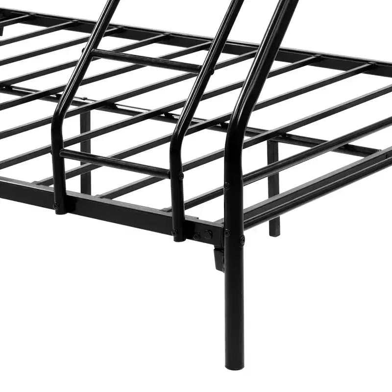 Lit superposé en métal résistant avec barrière de sécurité améliorée et échelle inclinée, pour chambre d'enfant, format jumeau/double