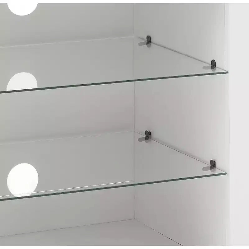 Meuble TV cheminée 3D avec lumières LED pour TV jusqu'à 60 pouces, prise de chargement USB et étagères en verre