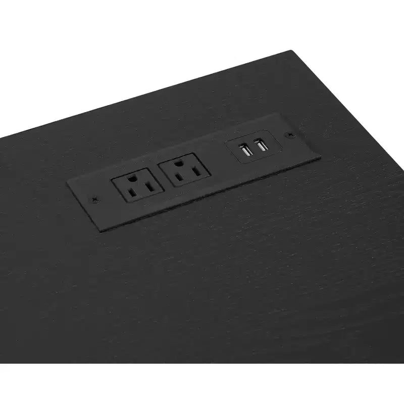 Meuble TV cheminée 3D avec lumières LED pour TV jusqu'à 60 pouces, prise de chargement USB et étagères en verre