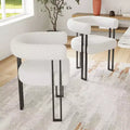 TUYOHW Modern Round Dining Chairs Set of 2,Upholstered Dining Room Chairs with Cushioned Seat &amp; Sturdy Metal Frame