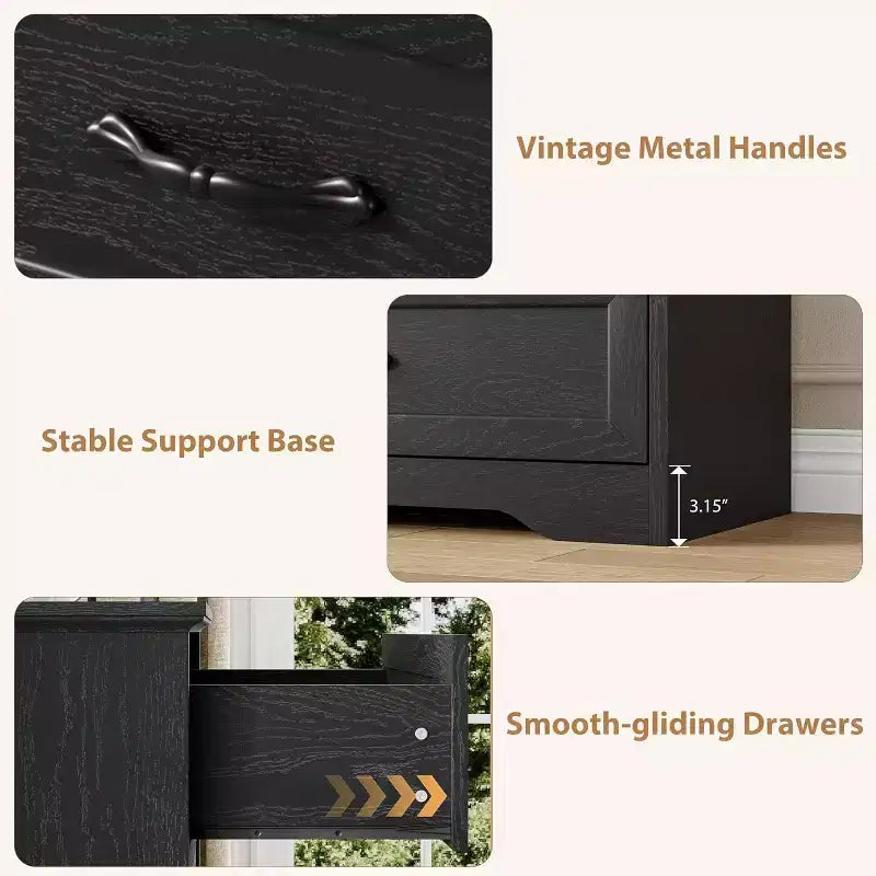 Commode 6 tiroirs pour chambre à coucher, armoire de rangement en bois de 47 po avec poignées en métal, commode moderne pour salon, couloir, placard