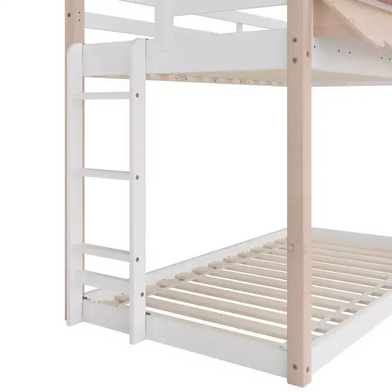 Lit superposé cabane Child Craft pour enfants, lit superposé Montessori bas en bois, échelle d'accès facile à la couchette supérieure
