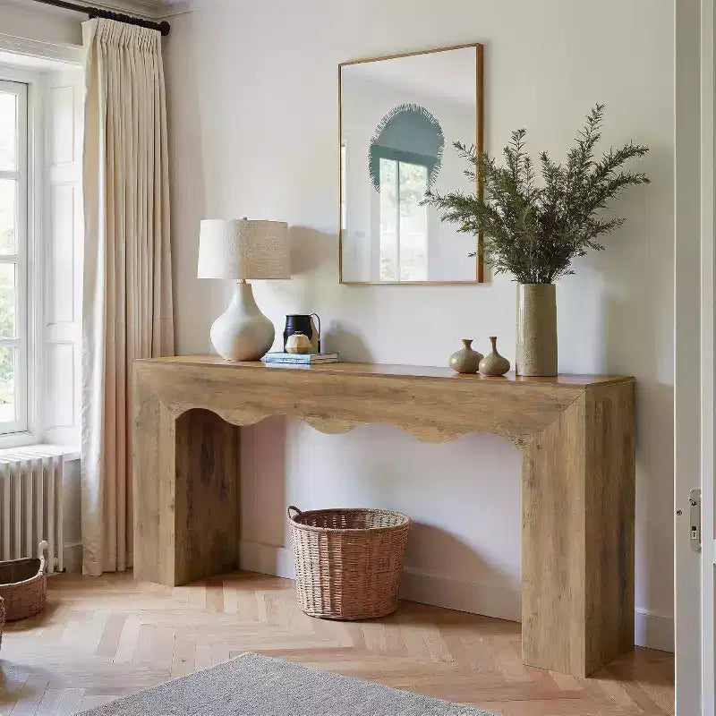 Console de ferme de 63 pouces, table de canapé en bois avec rangement, meuble d'entrée long et étroit pour couloir et salon