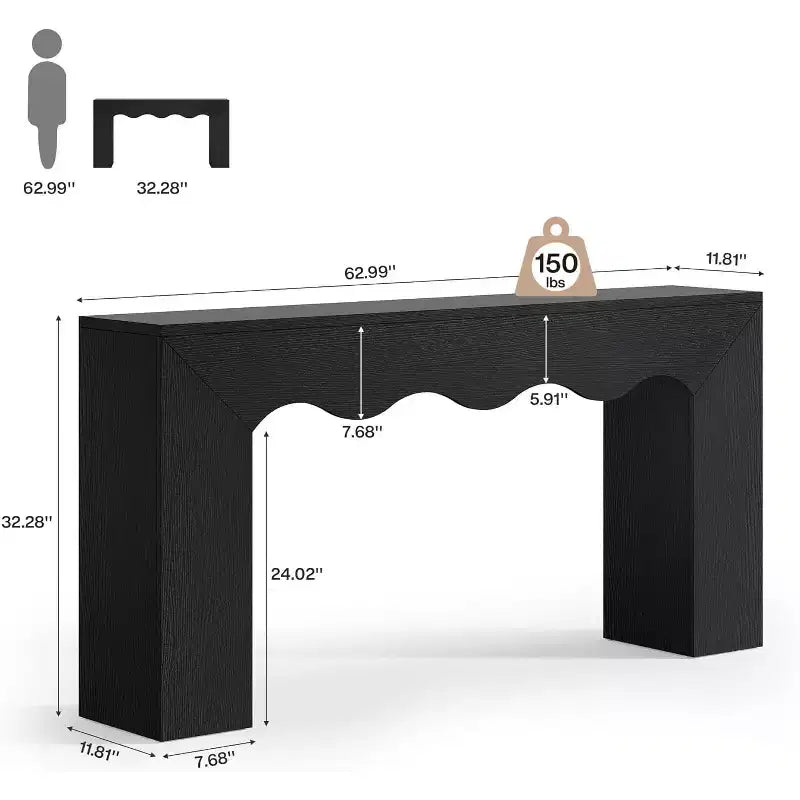Console de ferme de 63 pouces, table de canapé en bois avec rangement, meuble d'entrée long et étroit pour couloir et salon