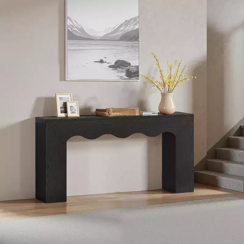 Console de ferme de 63 pouces, table de canapé en bois avec rangement, meuble d'entrée long et étroit pour couloir et salon