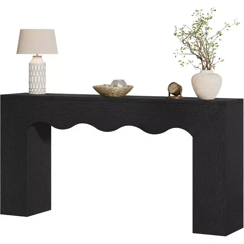 Console de ferme de 63 pouces, table de canapé en bois avec rangement, meuble d'entrée long et étroit pour couloir et salon