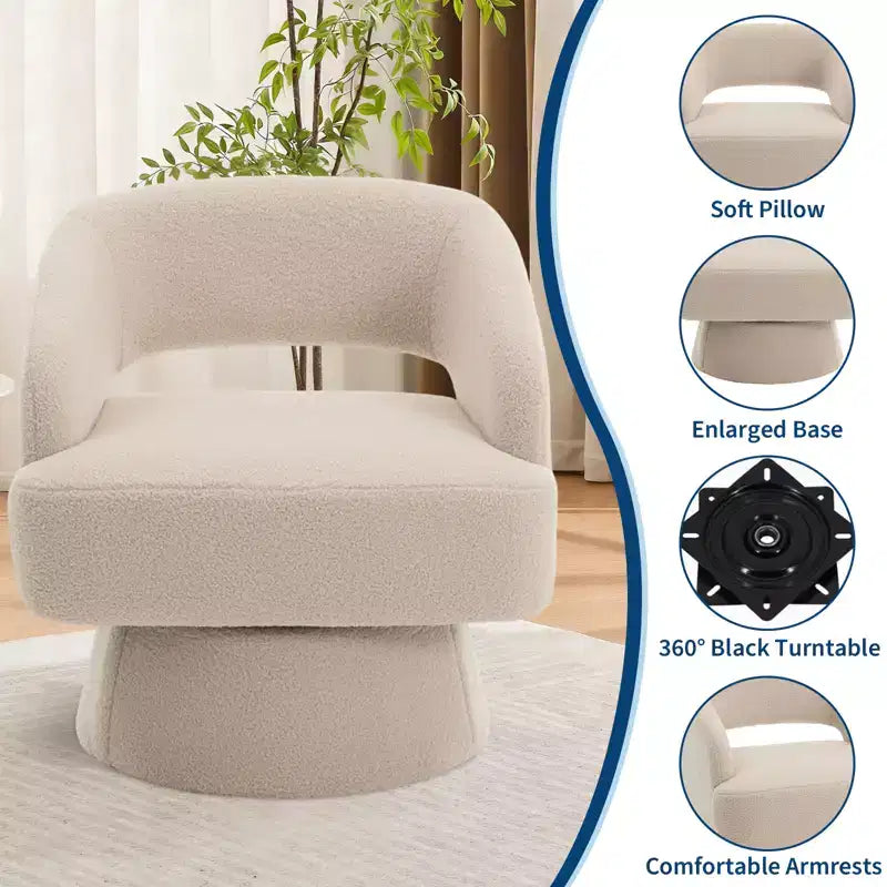 Fauteuil crapaud pivotant à 360°