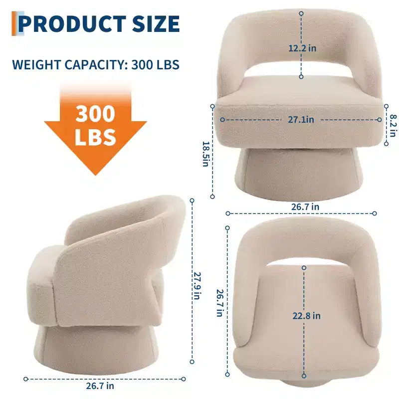 Fauteuil crapaud pivotant à 360°