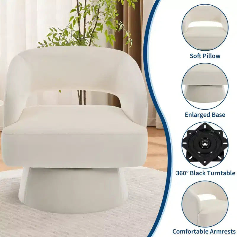 Fauteuil crapaud pivotant à 360°