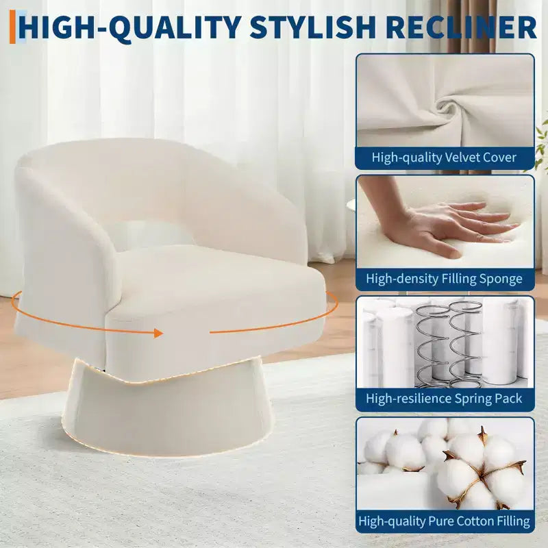 Fauteuil crapaud pivotant à 360°