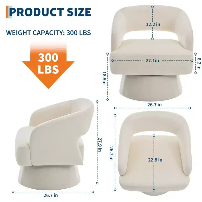 Fauteuil crapaud pivotant à 360°