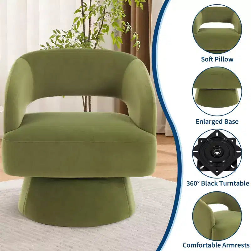 Fauteuil crapaud pivotant à 360°