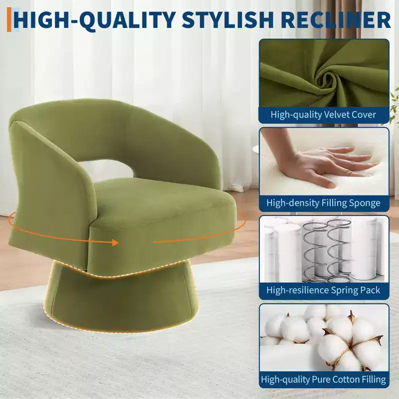 Fauteuil crapaud pivotant à 360°