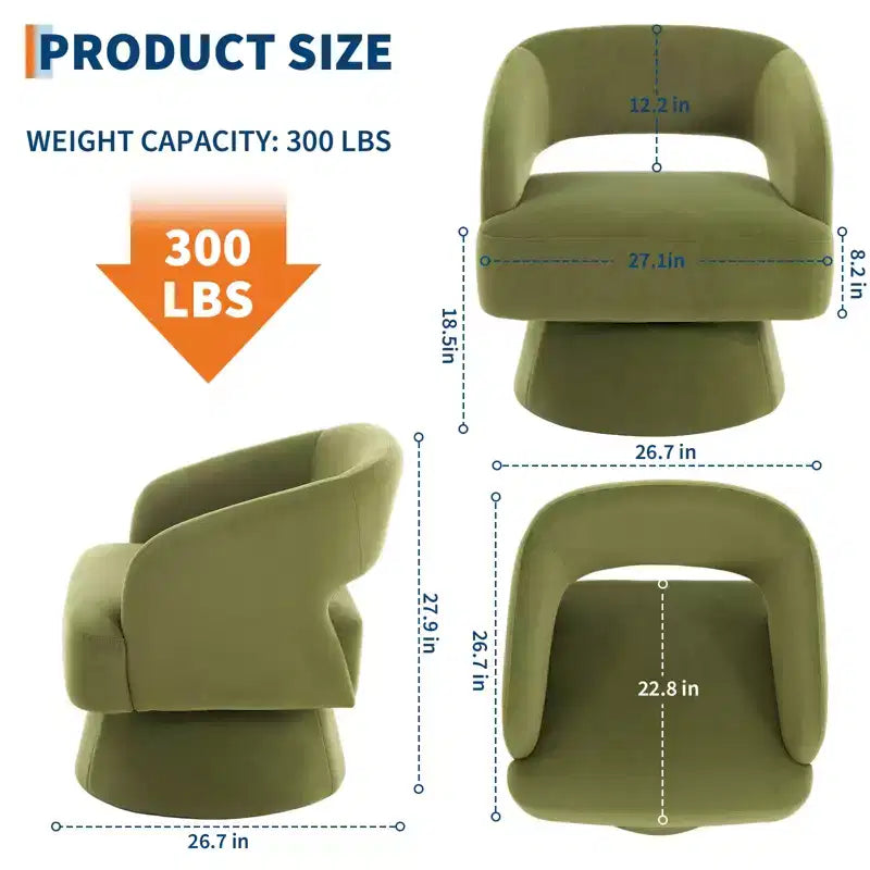 Fauteuil crapaud pivotant à 360°