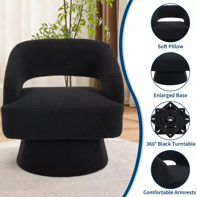 Fauteuil crapaud pivotant à 360°