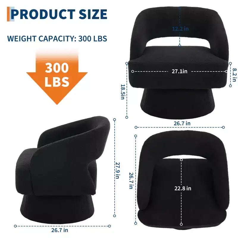 Fauteuil crapaud pivotant à 360°