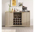 47'' Fluted Wine Bar Cabinet with 9 Glass Holder and 12 Wine Racks - Liquor &amp; Coffee Bar Cabinet with Storage for Home - Large Sideboard with 2 Doors
