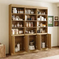 Famapy 70.9 Large Capacity Kitchen Pantry Cabinet,12 Open Shelves &amp; 6-Door Storage,Oak Finish Storage Hutch for Kitchen &amp; Dining Room