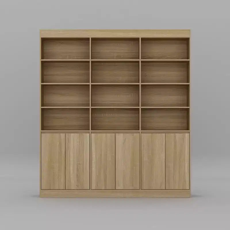 Armoire de cuisine grande capacité 70,9 po, 12 étagères ouvertes et 6 portes de rangement, meuble de rangement couleur chêne pour cuisine et salle à manger