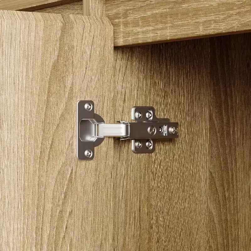 Armoire de cuisine grande capacité 70,9 po, 12 étagères ouvertes et 6 portes de rangement, meuble de rangement couleur chêne pour cuisine et salle à manger