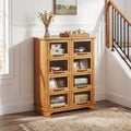 Christopher Knight Home Bradley Modern Farmhouse Wood Storage Cabinet with 8 Glass Doors