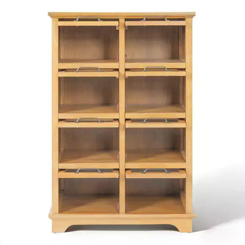 Meuble de rangement en bois style ferme moderne avec 8 portes vitrées
