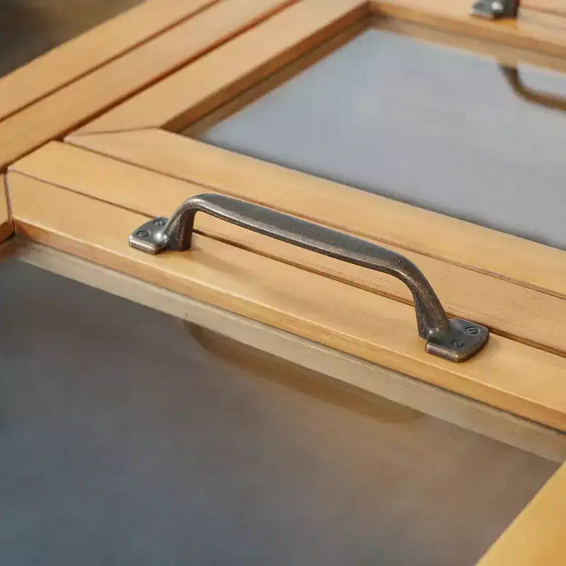 Meuble de rangement en bois style ferme moderne avec 8 portes vitrées